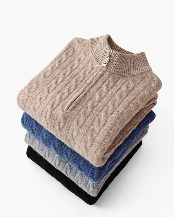 Cashmere Woven Half Zip